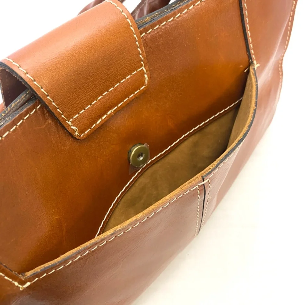 Patricia Nash Tan Rienzo Leather Heritage Collection Satchel
